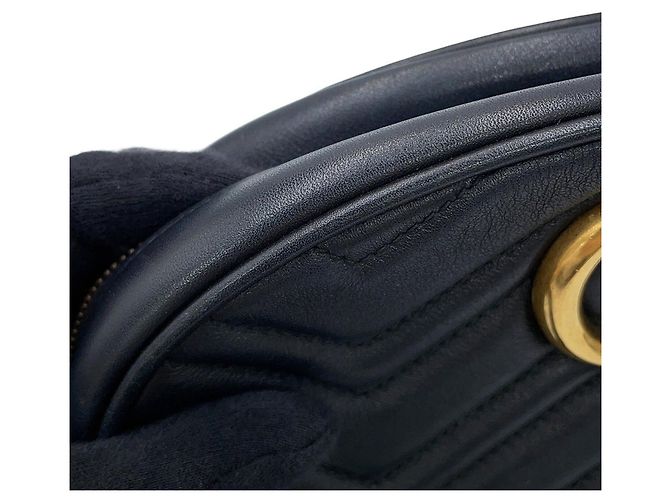 Borsa a tracolla Gucci GG Marmont in pelle Nero - vista 8