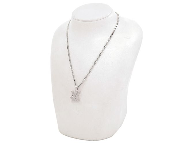 Collana con pendente Louis Vuitton Monogram Row Argento - vista 5