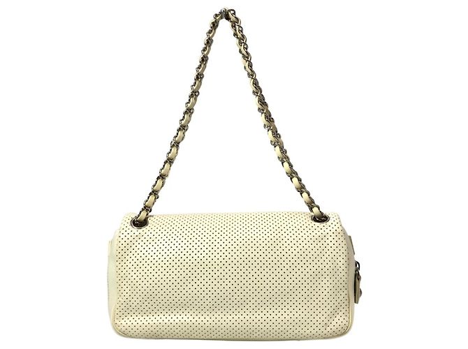 Borsa a tracolla con catena Chanel verde e bianca Bianco - vista 2