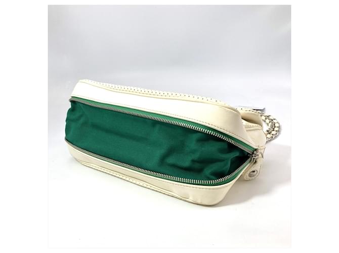 Borsa a tracolla con catena Chanel verde e bianca Bianco - vista 4
