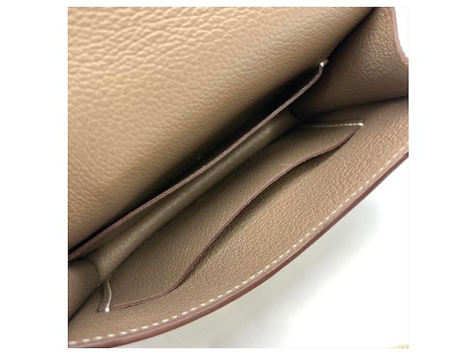 Hermès Cartera bi-fold Hermes Constance Slim Castaño Gris pardo - vista 5