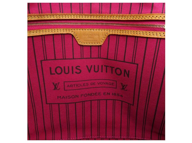 Borsa Tote Louis Vuitton Neverfull MM Rosa Monogramma - vista 6