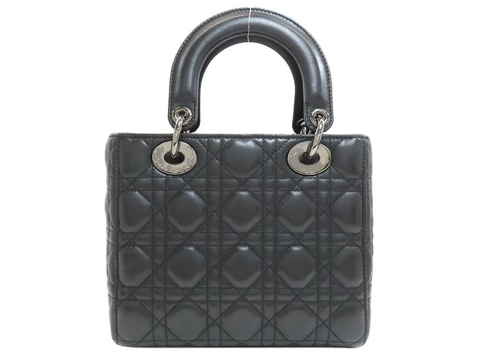 Christian Dior Lady Cannage 2-Way Handtasche Schwarz - Ansicht 2