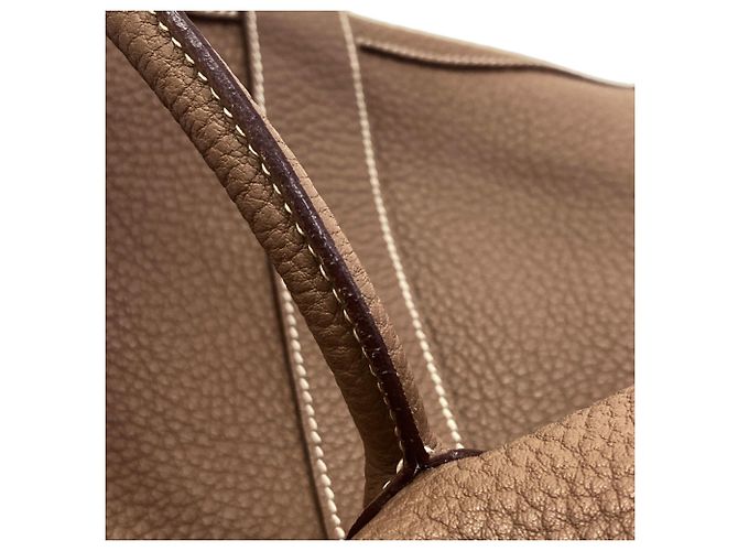 Hermès Borsa Tote Hermes Garden Party PM in Grigio Etoupe Taupe - vista 13