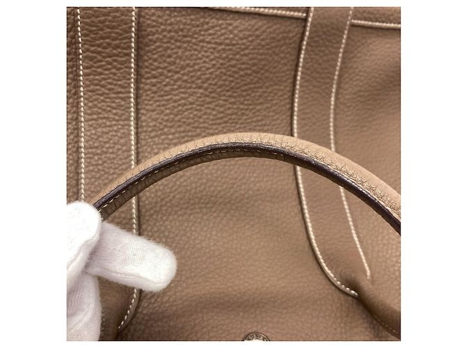 Hermès Borsa Tote Hermes Garden Party PM in Grigio Etoupe Taupe - vista 14