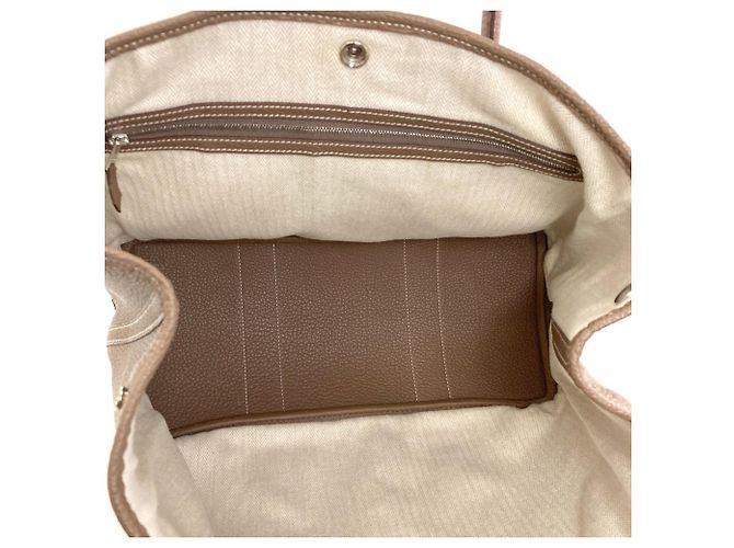 Hermès Borsa Tote Hermes Garden Party PM in Grigio Etoupe Taupe - vista 5