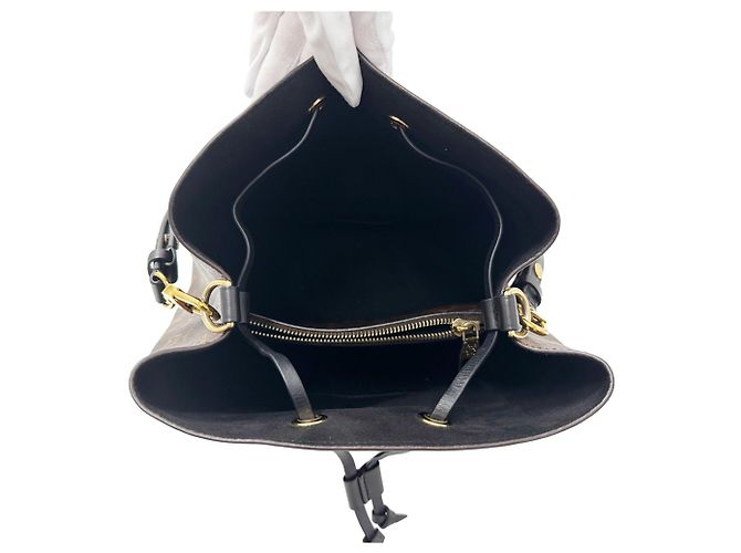 Néonoé Borsa Louis Vuitton Neo Noe MM Marrone Nero Bianco Monogramma - vista 5