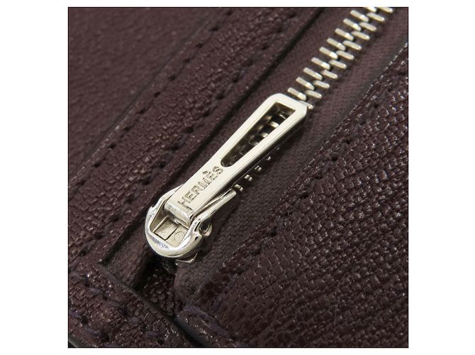 Hermès Cartera bi-fold Hermes Bearn Compact Burdeos - vista 12