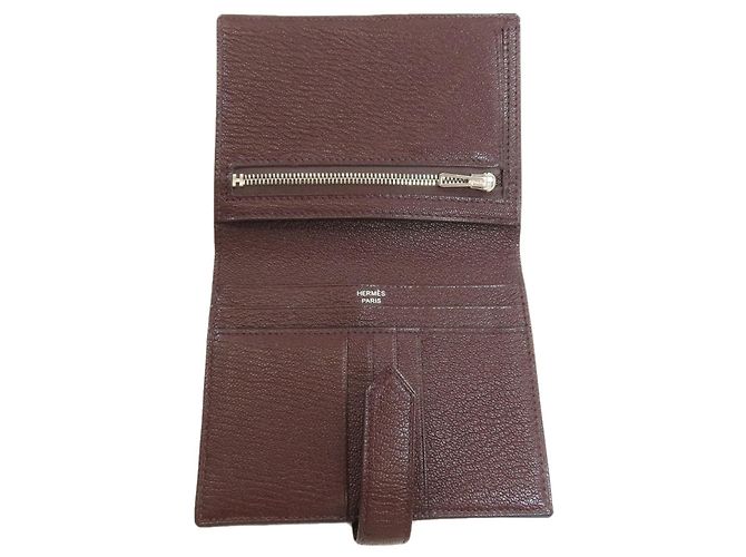 Hermès Cartera bi-fold Hermes Bearn Compact Burdeos - vista 4