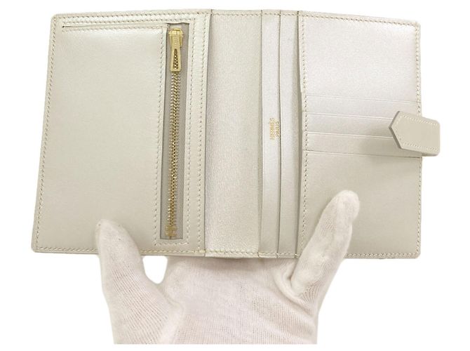 Hermès Cartera bi-fold Hermes Bearn Compact Plata - vista 4