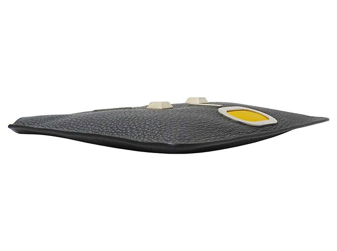 Fendi Clutch aus Leder in Anthrazitgrau - Ansicht 3