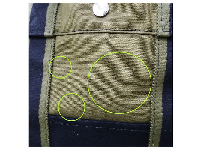 Hermès Borsa Hermes Fourre-Tout Tote MM Verde Cachi Blu navy - vista 8
