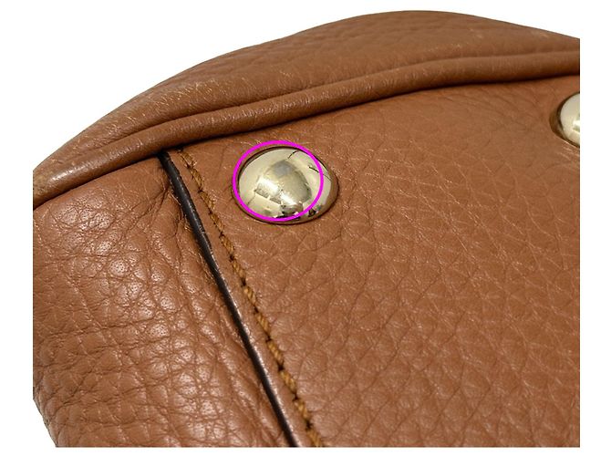 Borsa a mano in pelle Gucci Bamboo Marrone - vista 16