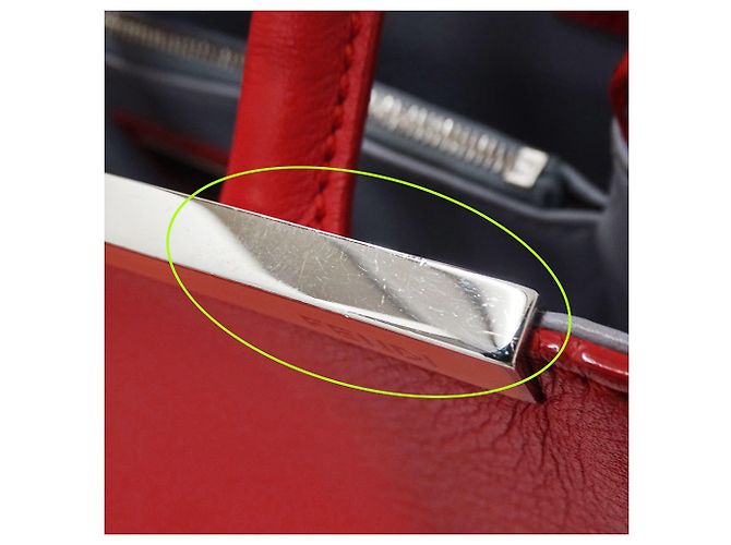 Borsa a mano Fendi in pelle rossa Rosso - vista 12
