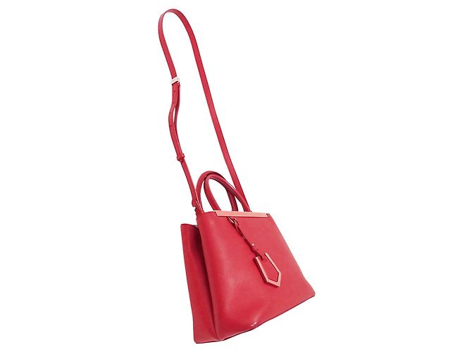 Borsa a mano Fendi in pelle rossa Rosso - vista 5