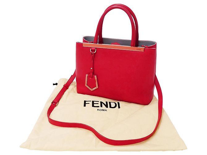 Borsa a mano Fendi in pelle rossa Rosso - vista 6