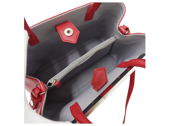 Borsa a mano Fendi in pelle rossa Rosso - vista 7