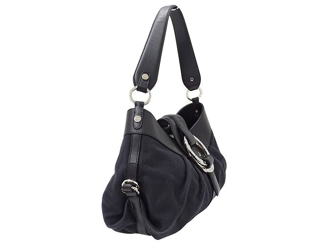 Bulgari Borsa Bvlgari in tela nera Nero - vista 4