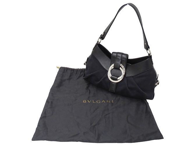 Bulgari Borsa Bvlgari in tela nera Nero - vista 7