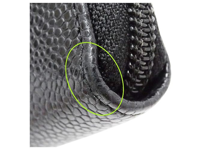 Cartera larga Chanel de piel de becerro granulada negra Negro - vista 10