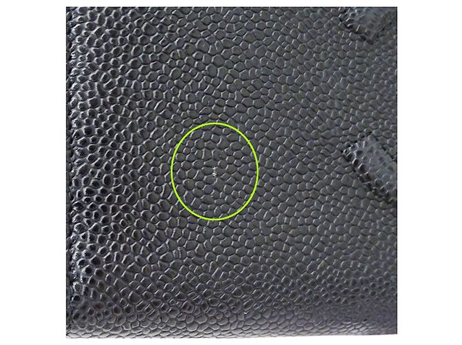 Cartera larga Chanel de piel de becerro granulada negra Negro - vista 13