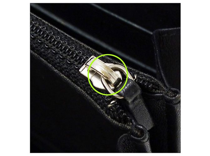 Cartera larga Chanel de piel de becerro granulada negra Negro - vista 15
