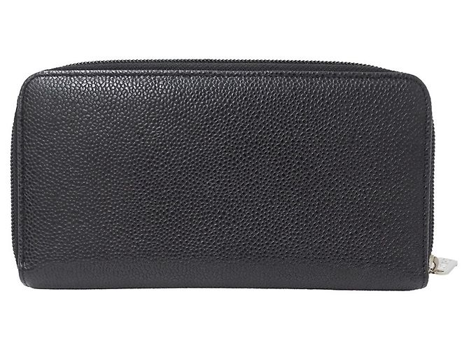 Cartera larga Chanel de piel de becerro granulada negra Negro - vista 2