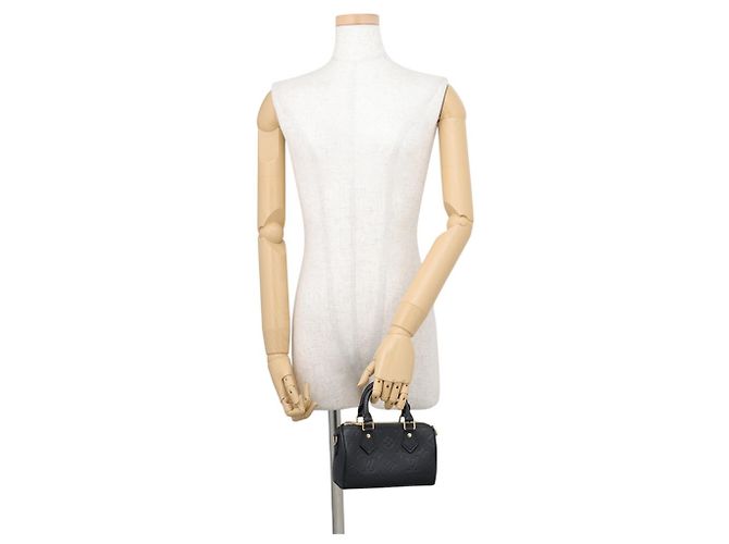 Borsa a mano Louis Vuitton Nano Speedy Nero Monogramma - vista 4