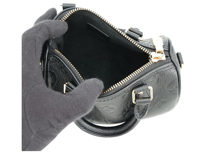 Borsa a mano Louis Vuitton Nano Speedy Nero Monogramma - vista 6