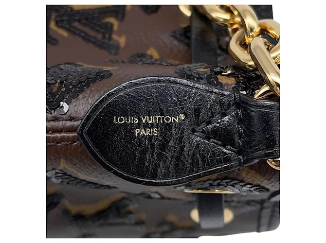 Noe Borsa a tracolla Louis Vuitton Monogram Sequin Marrone Nero Monogramma - vista 11