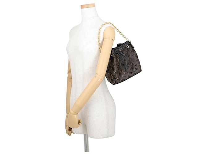 Noe Borsa a tracolla Louis Vuitton Monogram Sequin Marrone Nero Monogramma - vista 4