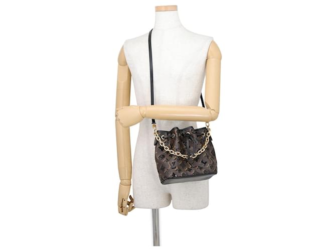 Noe Borsa a tracolla Louis Vuitton Monogram Sequin Marrone Nero Monogramma - vista 5