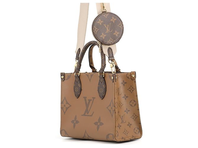Borsa Louis Vuitton Monogram Reverse Giant OnTheGo PM Rosso - vista 2