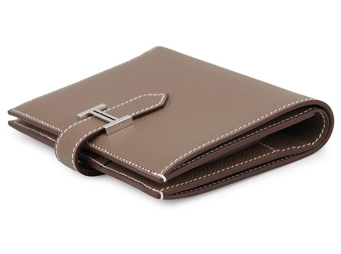 Hermès Cartera bi-fold Hermes Bearn Compact Gris pardo - vista 2