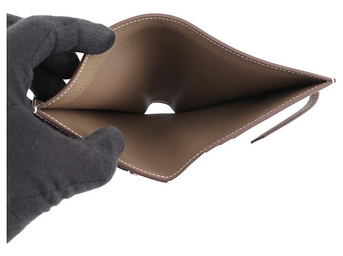 Hermès Cartera bi-fold Hermes Bearn Compact Gris pardo - vista 5