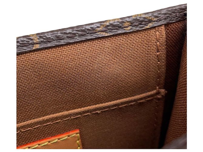 Borsa Louis Vuitton Monogram Petite Sac Plat Marrone Monogramma - vista 12