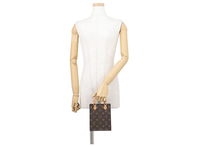 Borsa Louis Vuitton Monogram Petite Sac Plat Marrone Monogramma - vista 4