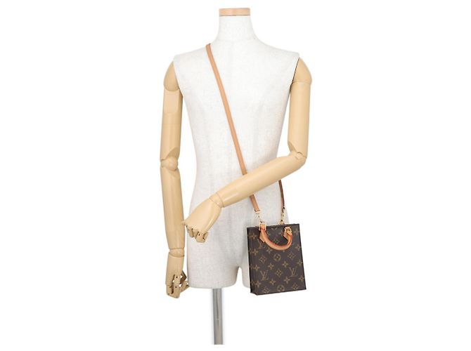 Borsa Louis Vuitton Monogram Petite Sac Plat Marrone Monogramma - vista 5