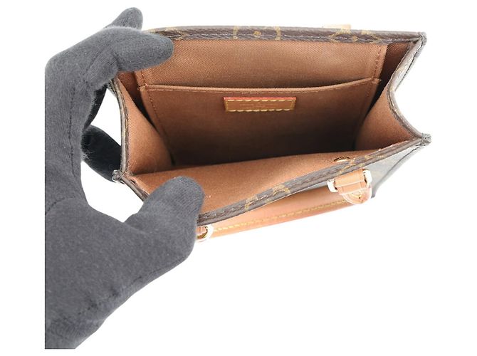 Borsa Louis Vuitton Monogram Petite Sac Plat Marrone Monogramma - vista 6