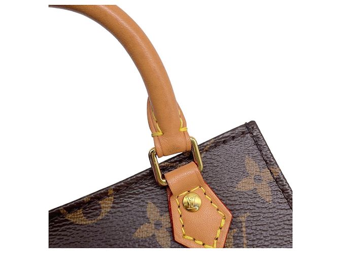 Borsa Louis Vuitton Monogram Petite Sac Plat Marrone Monogramma - vista 8