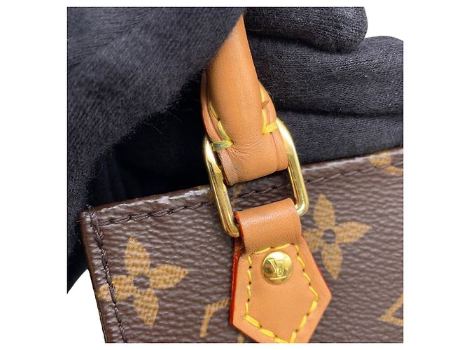 Borsa Louis Vuitton Monogram Petite Sac Plat Marrone Monogramma - vista 9