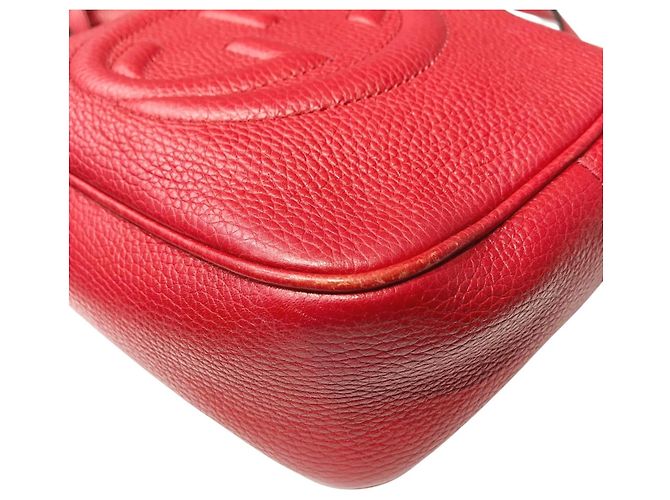 Borsa a tracolla Small Disco in pelle Gucci Soho Rosso - vista 7