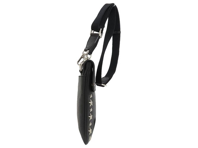 Borsa a tracolla in pelle con motivo stella borchiata Jimmy Choo Nero - vista 3