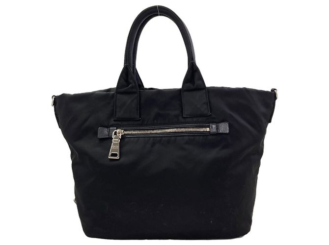 Bolsa Reversível Prada BN1959 Tessuto Double Preto - vista 5