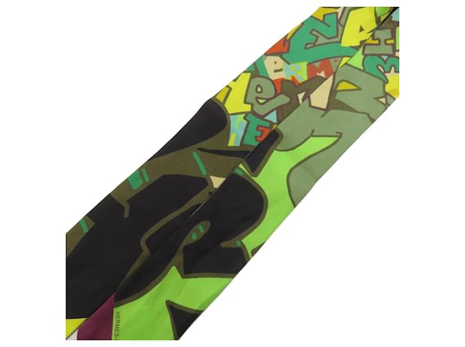 Foulard di seta Hermès Twilly Verde - vista 2