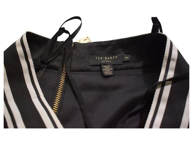 Vestido Ted Baker negro con rayas blancas - vista 3