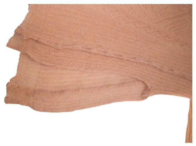 RED VALENTINO Jersey túnica de punto calado en mezcla de mohair Blush Pink IT 40 Beige - vista 5