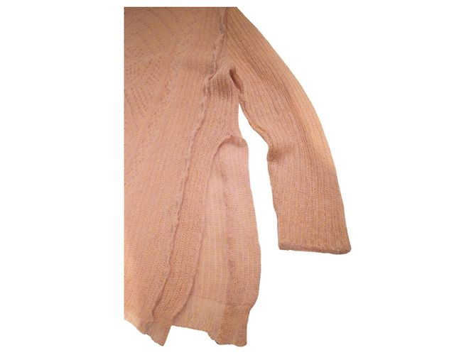 RED VALENTINO Jersey túnica de punto calado en mezcla de mohair Blush Pink IT 40 Beige - vista 6