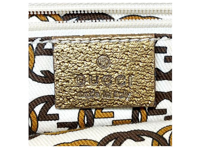 Borsa a mano Gucci in tela marrone - vista 4