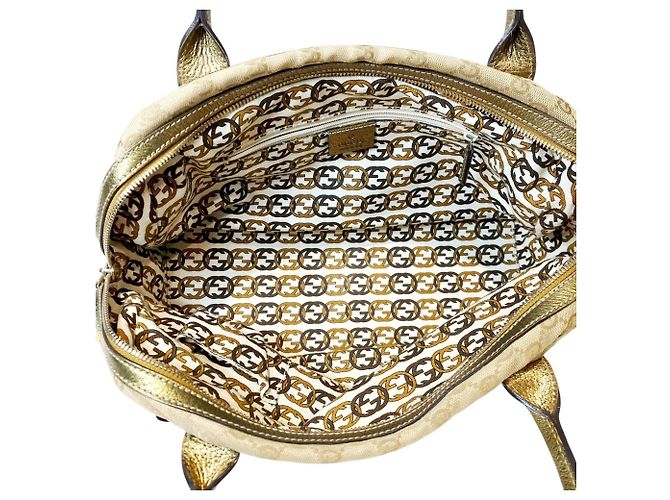 Borsa a mano Gucci in tela marrone - vista 5